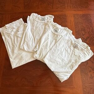 Lot of 4 Godfellow & Co Mens White 100% Cotton Crewneck T-Shirt Bundle Size L